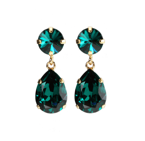 Mini Drop Earrings Emerald
