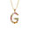 Letter G Necklace Rainbow
