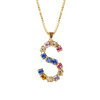 Letter S Necklace Rainbow