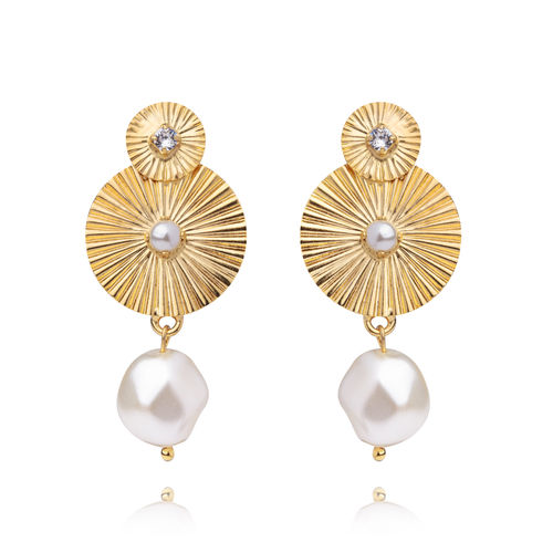 Odessa Pearl Earrings Crystal