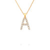 Mini Letter A Necklace Crystal