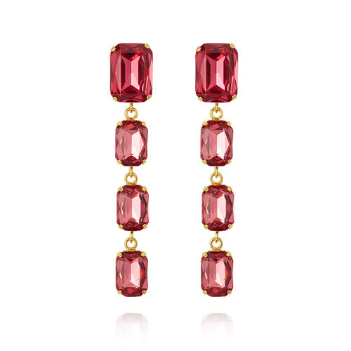 Lydia Long Earrings Mulberry Red